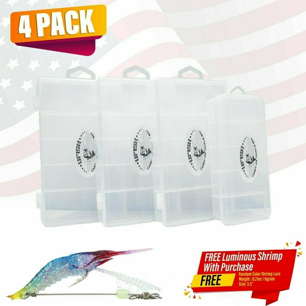 UFISH Fishing Box 4 Pack Tackle Storage Fishing Lure Organizer Lures