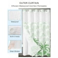 thumbnail image 2 of No Hook Cloth Fabric Shower Curtain with Snap in Liner, Palm Trees Waterproof Shower Curtains Set with See Through Top Window, Green Tropical Plants Summer Forest Scenery Bath Curtains Shower 72"x84", 2 of 6