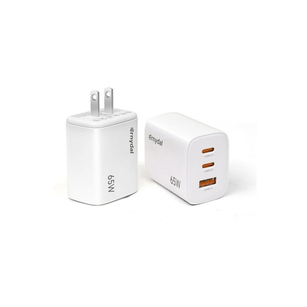 Cargador Ernydal de 65 W GaN USB-C PD Fast con dos USB-C y USB-A