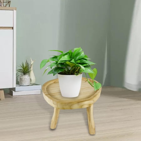 Wooden Flowerpot Holder Round Practical Flowerpot Shelf Fashion Vase Holder Plant Stand Stable for Kitchen Balcony Tabletop Office Patio