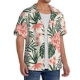 thumbnail image 2 of Gukieu Lilies Flowers Print Men's Short-sleeved Shirts, Button-down Pocket Shirts, T-shirts, Beach Vacation Travel Summer Clothing-Medium, 2 of 5