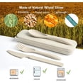 thumbnail image 3 of Travel Utensils Set with Case Sets Camping Utensils Wheat Straw Reusable Utensils Set With Case Knife Fork and Spoon Utensils for Lunch Box, 3 of 7