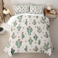thumbnail image 2 of Erosebridal Cartoon Cactus Quilt King for Boys Girls, Floral Bloom Print King Coverlet Set, 3-Piece, 2 of 7