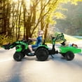 thumbnail image 3 of Gymax 3-in-1 Kids Ride On Excavator Bulldozer 12V Electric Tractor Remote w/ Trailer Green, 3 of 10