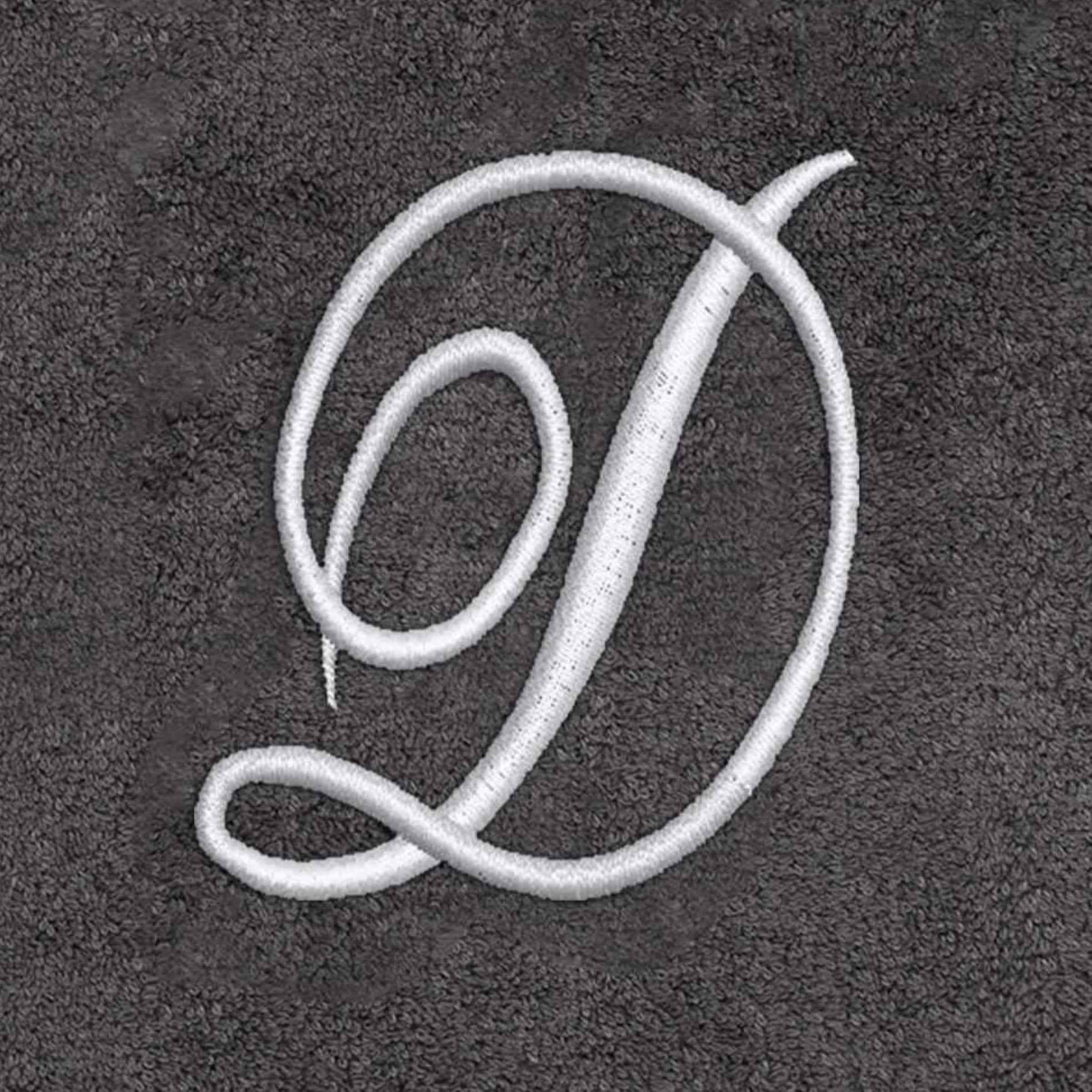 Avanti Linens  Granite/Silver Script Monogram Hand Towel Letter D - Hand Towel