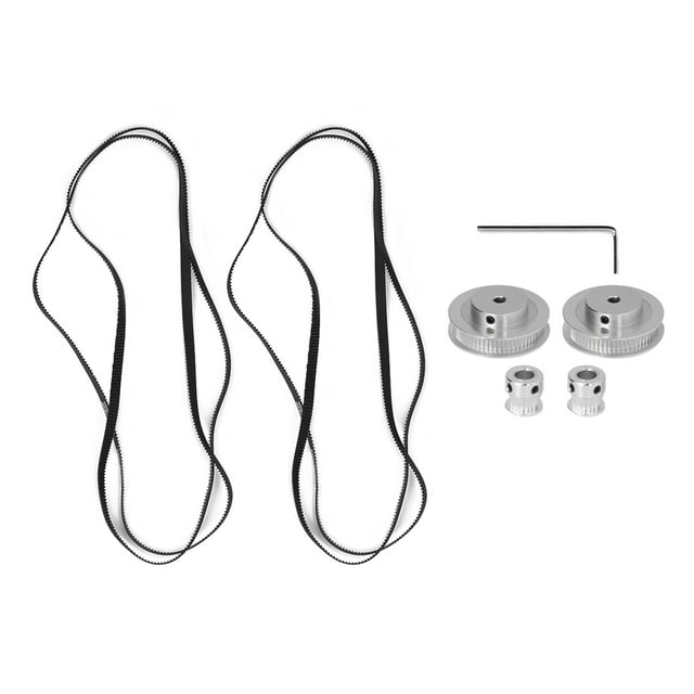 Uadme Polea De Sincronización De 2 Piezas Polea De Sincronización De Impresora 3D Estable De Aleación De Aluminio De 60 Y 20 Dientes con Correa De Goma(8 mm)
