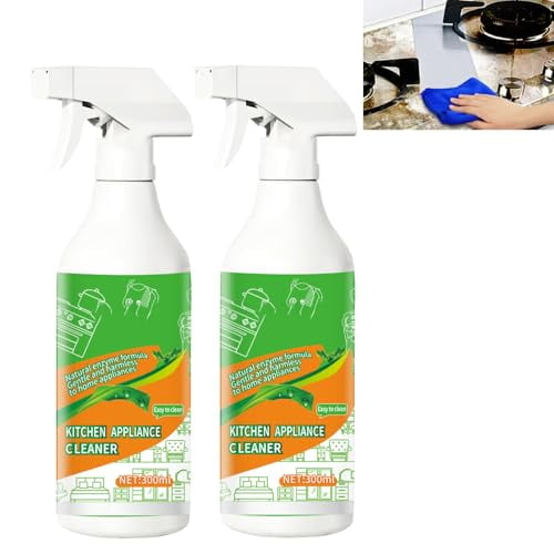 Fly Cleanse Spray Electrolyzed Ion Kitchen Cleaner Spray Natural Formula to Household Appliances Kitchen Cleaner for Hold Oven Stove Range Hood 10oz 2PC
