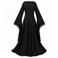 thumbnail image 7 of LEKWK Victorian Dress for Women Medieval Princess Dress Long Bell Sleeves Embroidery Trim Renaissance Dress Vintage Halloween Costume, 7 of 7