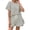 Beige, variant on Womens 2 Piece Sets Summer Lounge Sets Striped Short Sleeve Oversized T Shirts Drawstring Shorts Matching Set