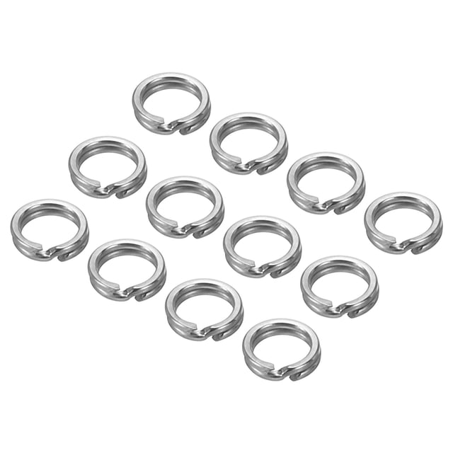 Unique Bargains , 0.13 x 0.09' Fishing Split Rings Fishing Swivel Stainless Steel Rings with Double Flattened Connectors,100 PACK