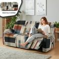 thumbnail image 4 of ZIATUBLES Geometric Color Block Recliner Covers for 3 Seater Reclining Sofa, Soft Fitted Furniture Protector for Pets Washable Stretch Recliner Chair Covers with Storage Pockets Set of 8, 4 of 9