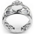 thumbnail image 2 of Stainless Steel Heart Shaped Claddagh Ring Statement Promise Anniversary, 2 of 4