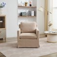 thumbnail image 2 of 29.92'' Swivel Accent Chair, Upholstered Skirted Swivel Chair with Removable Back Cushion, 360 Degree Comfy  Armchair for Living Room, Nursery, Lounge,Office,Wheat Chenille, 2 of 8
