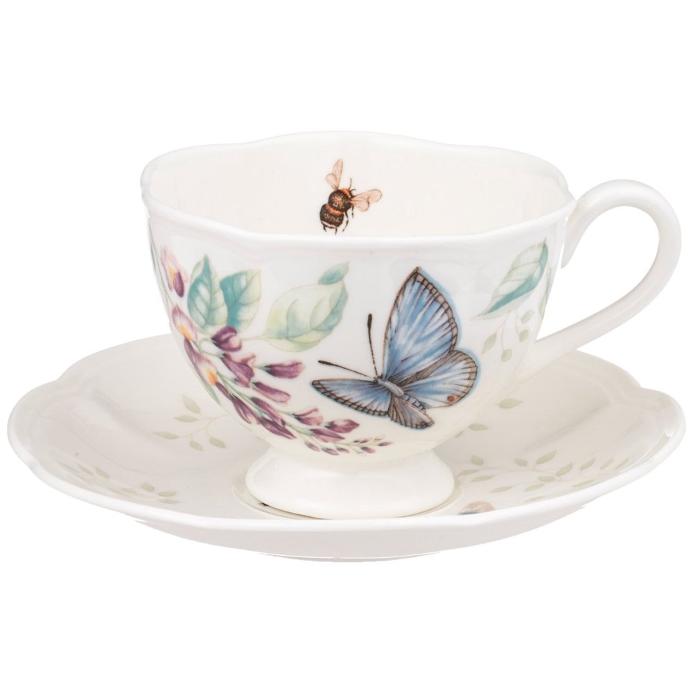 Lenox Butterfly Meadow Blue Butterfly Cup and Saucer Set