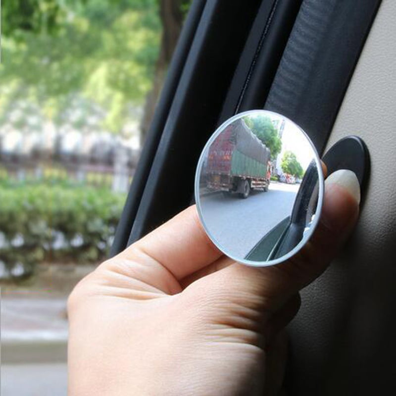 1pc Blind Spot Mirror Rimless Glass Wide Angle 360° Convex Rear View Adjustable