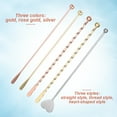 thumbnail image 5 of Drink Stirrer 304 Stainless Steel Coffee Stick Reusable Coffee Beverage Paddle, Threaded, Gold, 19cm, 5 of 10