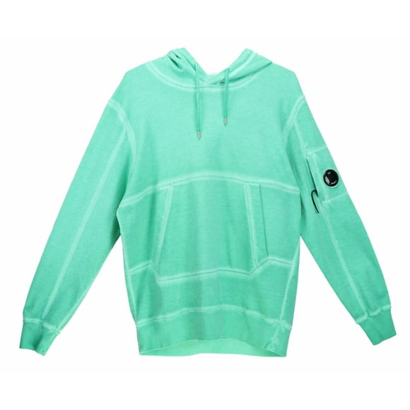 C.P. Company Men's Green Cotton Fleece Hooded Sweatshirt Active Hoody - XL