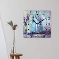 thumbnail image 3 of 16 Inch Wall Clock Battery Operated Square Clock for Office, Kitchen, Outdoor, Living Room,Watercolor Flower White Simple, 3 of 4