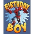 thumbnail image 2 of Boy's Marvel Mech Suit Spider-Man Birthday  Pull Over Hoodie Navy Blue Heather Medium, 2 of 4