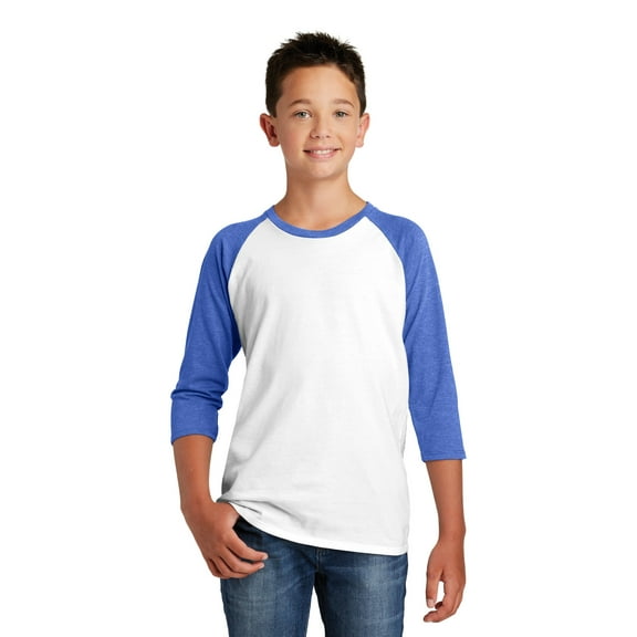 District Youth Very Important Tee 3/4-Sleeve Dt6210y - Royal Frost - XS