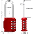 thumbnail image 4 of Casillero con combinación de candado largo rojo, casillero con combinación de 4 dígitos para vestuario deportivo, candado digital para gimnasio, universidad, gabinete escolar, 4 of 5