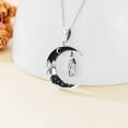 thumbnail image 5 of Dorunmo Bat Crescent Moon Necklace 925 Sterling Silver Gothic Pendant Black CZ Mountain Necklace Jewelry for Women, 5 of 6