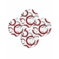 thumbnail image 7 of 13 Inch Round Placemats Set of 4, Red Grey Non Slip Heat Insulation PP Table Mats, Geometric Circle Modern Abstract Simple Art Washable Place Mats for Kitchen Dining Party Table Decor, 7 of 7