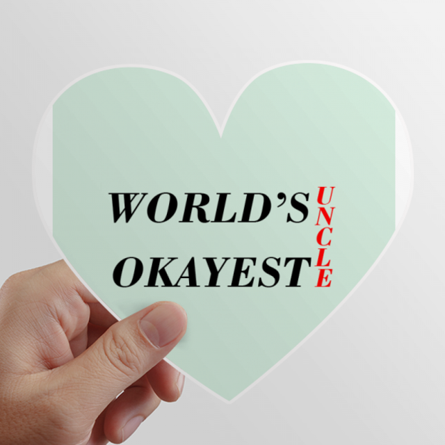 World's Okayest Uncle Best Quote Heart Vinyl Sticker Bicycle Bottle Decal