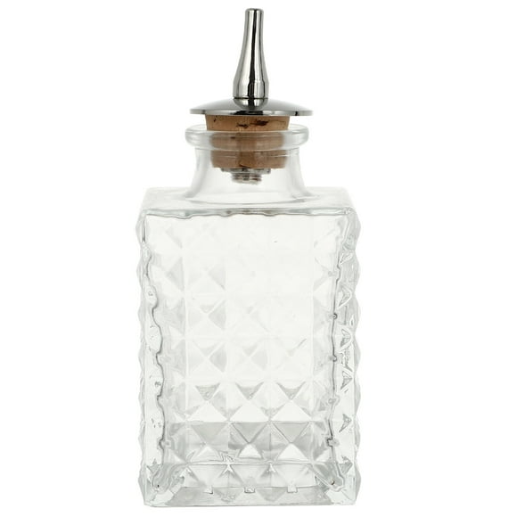 Botella de vino de absenta de vidrio de 90 ml, mezcladora, dispensador de whisky con tapa - Textura cúbica