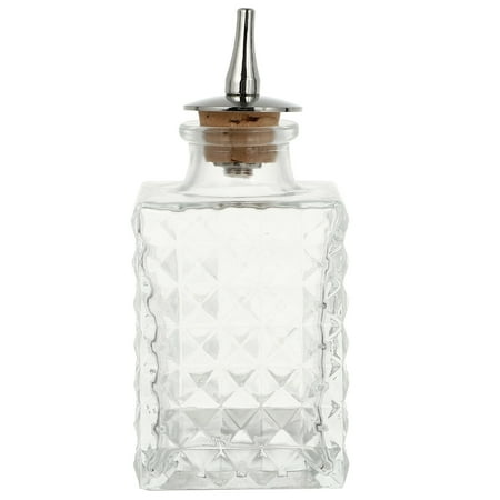 

90ml Glass Absinthe Wine Bottle Mixing Bottle Beverage Whiskey Dispenser with Lid - Cube Texture