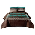 thumbnail image 5 of Southwest Teal/Beige/Brown Print Bedspread 3 Microfiber Cabin Lodge western Quilt Set- Southwestern Bedding- Makala KING BEDSPREAD, 5 of 5