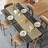 Waleaf 69" Acacia Wood Dining Table Set for 6-8 Person, Natural Stained Indoor Outdoor Kitchen Table with Iron Legs