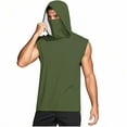 thumbnail image 5 of Men's Hooded Tank Top UV Protection Sleeveless Hoodie Lightweight Casual Gym Workout Shirt Cooling Muscle Tee Shirt Rash Guard Sun Shirt, 5 of 5