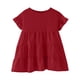 thumbnail image 1 of Gibobby Blusas Para Mujeres Camisetas para niñas pequeñas con volantes de manga corta con cuello redondo, blusa suelta de verano de Color sólido, camisetas informales para niñas（Rojo， 10-12 Años), 1 of 4