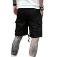 thumbnail image 5 of Zynviq Drawstring Shorts for Men Plus Size Cargo Black Twill Loose Fit Solid Multi Pocket Workwear Shorts XL, 5 of 8