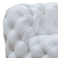 thumbnail image 2 of Benjara Reno 57 Inch Modern Lounge Chair, Button Tufted, Italian Leather, White, 2 of 2