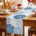 thumbnail image 5 of Blue Grey Sunflowers Table Runner 36 Inches, Boho Vintage Floral Rustic Blossom Bed Runner Dresser Scarves Tabletop for Indoor Outdoor Parties/Ceremony/Banquet, 13"x 36", 5 of 9