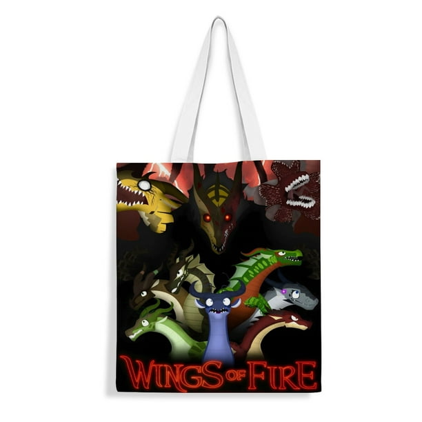 Wings of Fire Bolso de tela con estampado de lienzo para mujer, bolsa de compras reutilizable y estética, con cremallera interior, regalo para mujer,40*40cm.