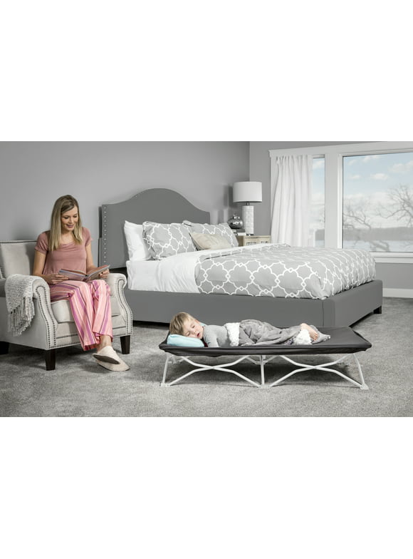 Regalo Portable My Cot, Gray, Toddler Cot, 48" Long, 24.5" Wide, Ages 2 to 5 Years