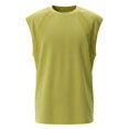 MXUIKV Sleeveless T-Shirts for Men Plus Size Loose Fitted Crew Neck Cut ...
