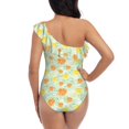 thumbnail image 6 of Yiaed Tree Palms Lemon Print Women One Piece Swimsuits Tummy Control One Shoulder Bathing Suits Pattern Ruffle Swimwear-Small, 6 of 8