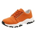 thumbnail image 6 of HEWUQI Women's Leather Slip on Fashion Lace up Tennis Sneakers Road Running Athletic Gym Lightweight Jogging Hiking Shoes Orange Size 6.5, 6 of 6
