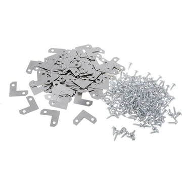 100pcs Picture Photos Frame Corner Brace Flat Bracket Fastener