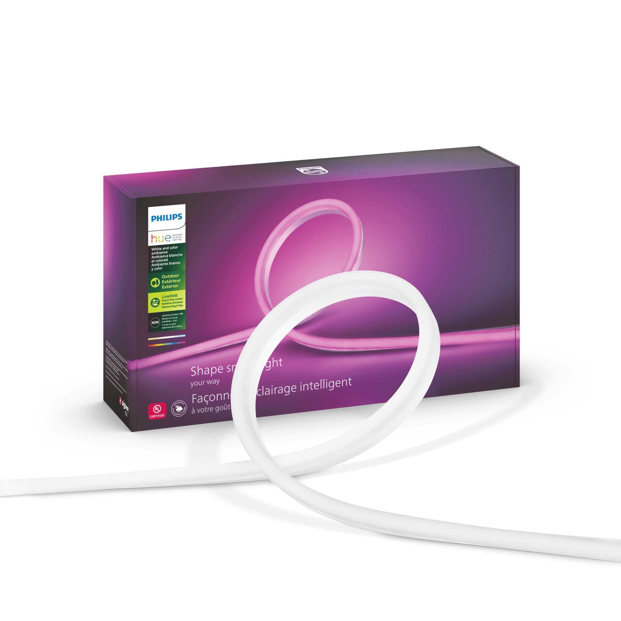 Philips Hue Outdoor Lightstrip Integrated LED Ble 16.4 feet, White