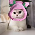 thumbnail image 6 of Cute Strawberry Cat Costume Hat Party Decoration Plush for Cats and Small Dogs Pet Winter Warm Caps for Festival Decoration, 6 of 9