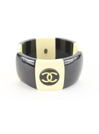 CHANEL Leather Multi Color Rainbow Gold Metal Charm Cuff Bracelet