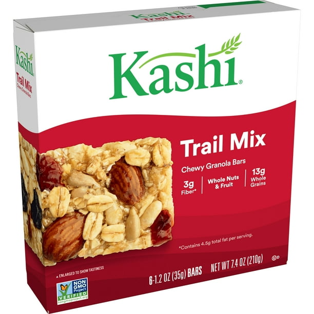Kashi Chewy Granola Bars, Trail Mix, 6 Ct, 7.4 Oz, Box