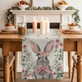 thumbnail image 2 of Table Runner 72 Inches Long for Kitchen Dining, Bunny Easter Dresser Scarf Farmhouse, Dining Table Decorations for Wedding/Parties, Spring Floral Eucalyptus Leaves Rustic 14 x 72 In, 2 of 8