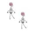 thumbnail image 2 of Delight Jewelry Silvertone Dog with 4 Dangle legs Pink Crystal Clip on Earrings, 2 of 5