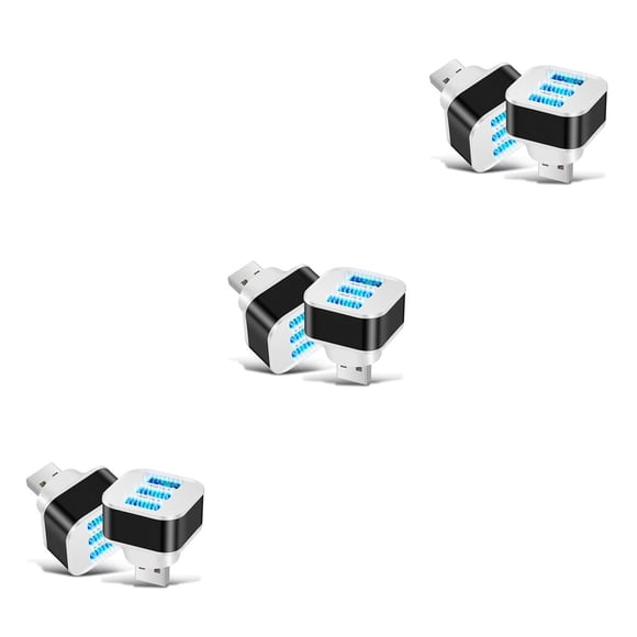 Matsuzay Cargador 3 en 1 USB Hub USB2.0 Expansor de 3 puertos con indicador LED Divisor Adaptador de viaje Teléfono de reemplazo para el hogar Type1 NO1
